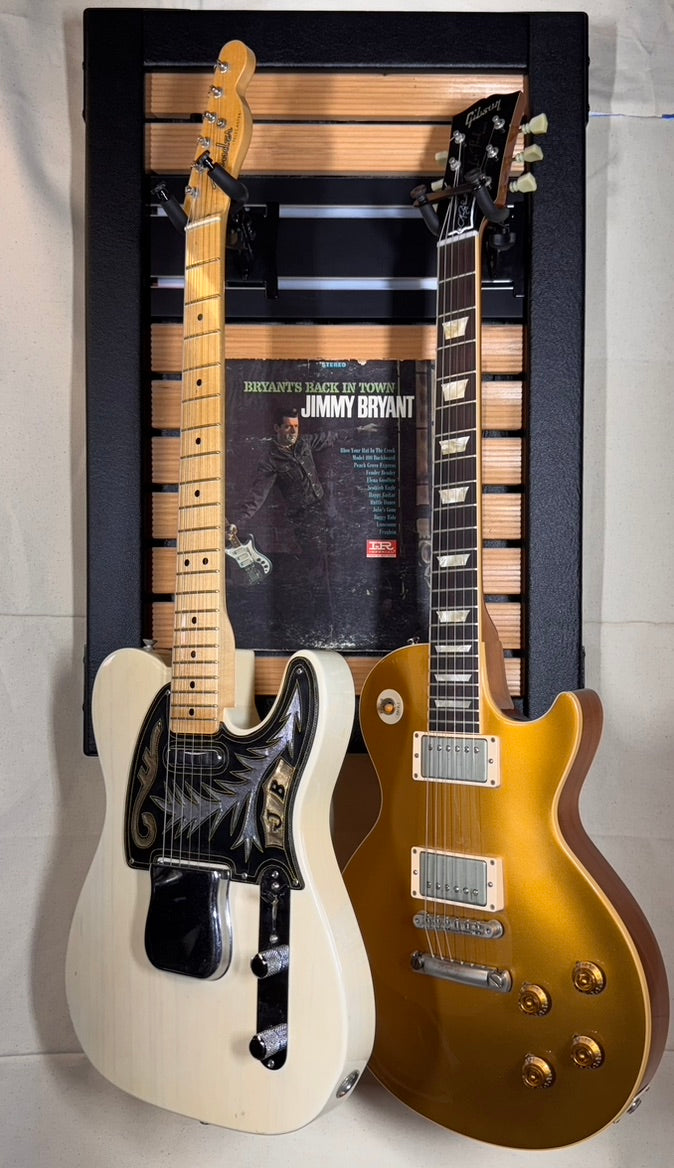 Compact frame that lets two guitars dominate the room.